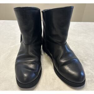 Australia Luxe Collective Boots Women’s Size 9 Black Leather Wool Ankle Bootie